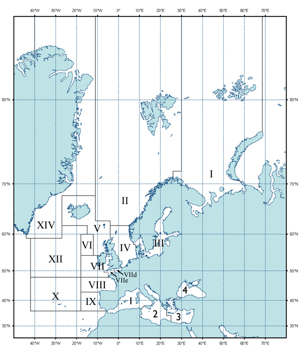 Carte Européenne des Zones de Pêche élargie