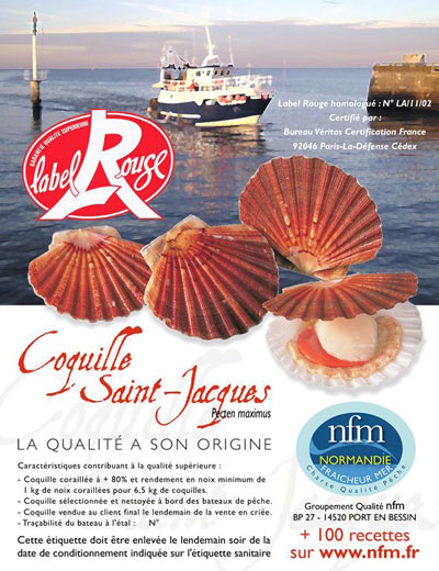 Coquille Saint Jacques Normandie Label Rouge Etiquette mareyage