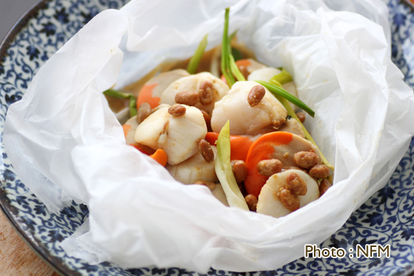 Recette Coquille Saint-Jacques en papillottes au soja salé