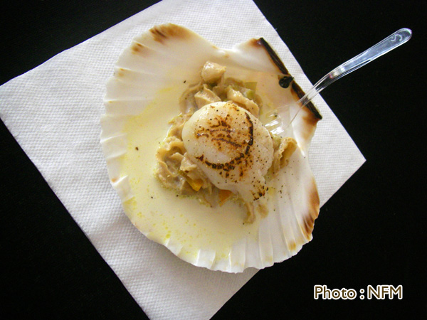 Recette Coquille Saint-Jacques poêlée à l'orange et tripes de barbes