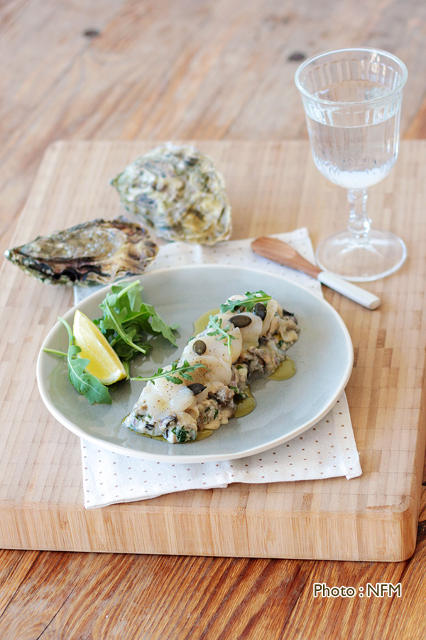 Recette Coquille Saint-Jacques en carpaccio et tartare d'huître