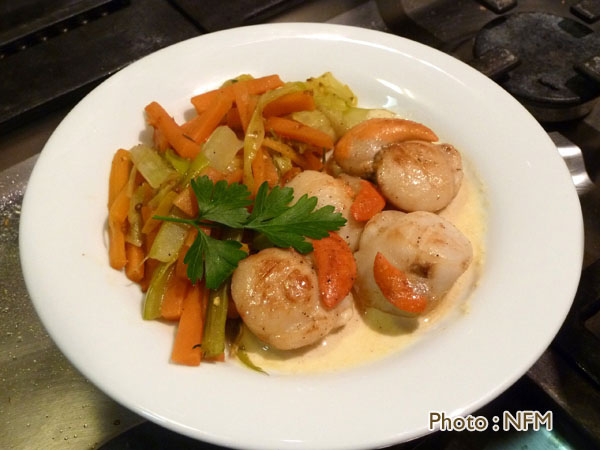 Recette Coquille Saint-Jacques creme corail legume