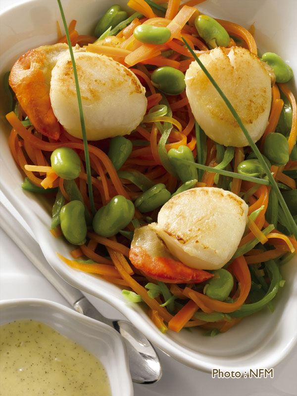 Recette Coquille Saint-Jacques etuve legumes vanille