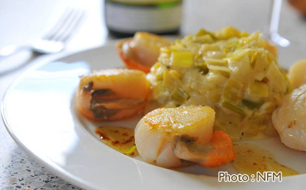 Recette Coquille Saint-Jacques fondue poireau