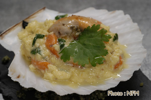 Recette Coquille Saint-Jacques oeuf brouille au corail