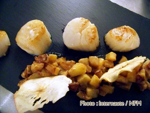 Recette Coquille Saint-Jacques poêlées aux pommes