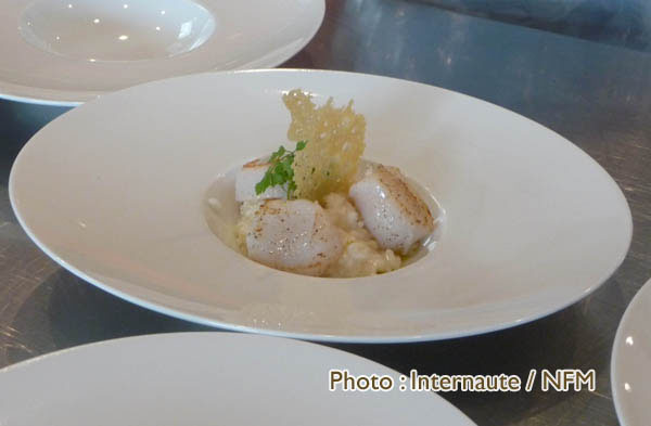 Recette Coquille Saint-Jacques risotto tuile parmesan