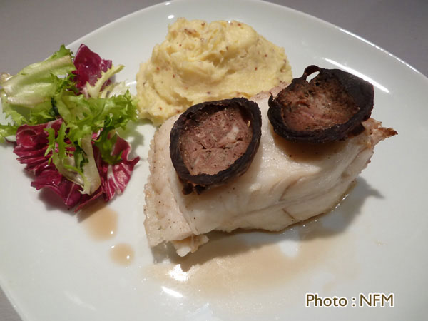 Recette Turbot andouille puree moutarde ancienne