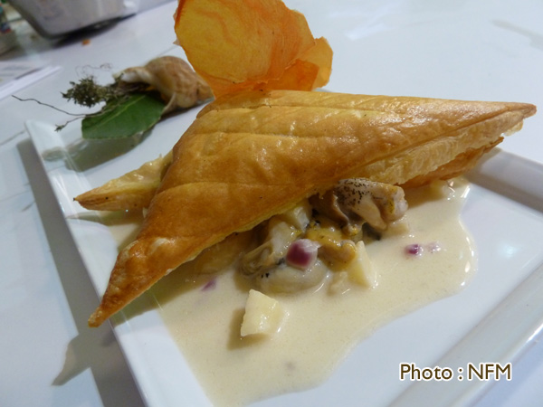 Recette Bulots feuillantine, pomme et crème de Neufchatel