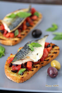 Recette maquereau grillé en bruschetta