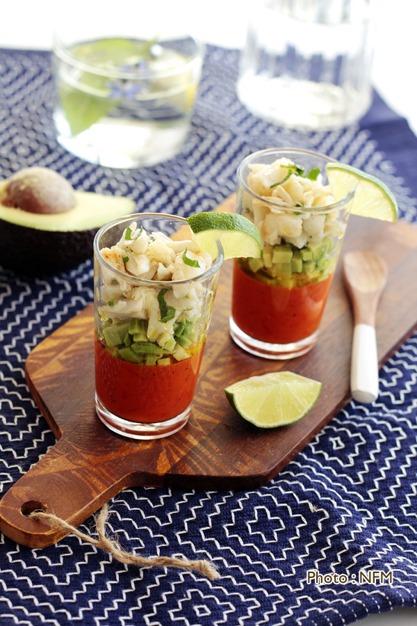 Recette Araignée verrine à l'avocat et aux piquillos